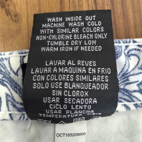 SQUEEZE Blue & White Floral Patterned Pants Sz 14 - Picture 5 of 7